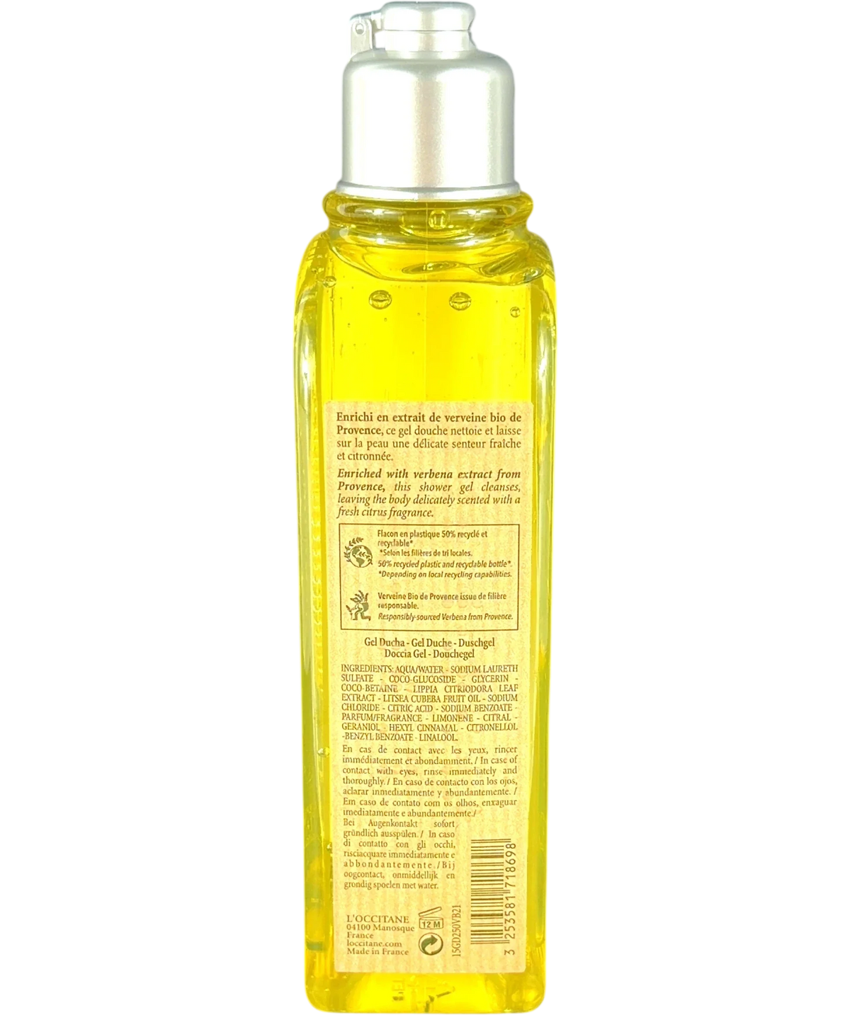 Loccitane Shade, size 250ml — back