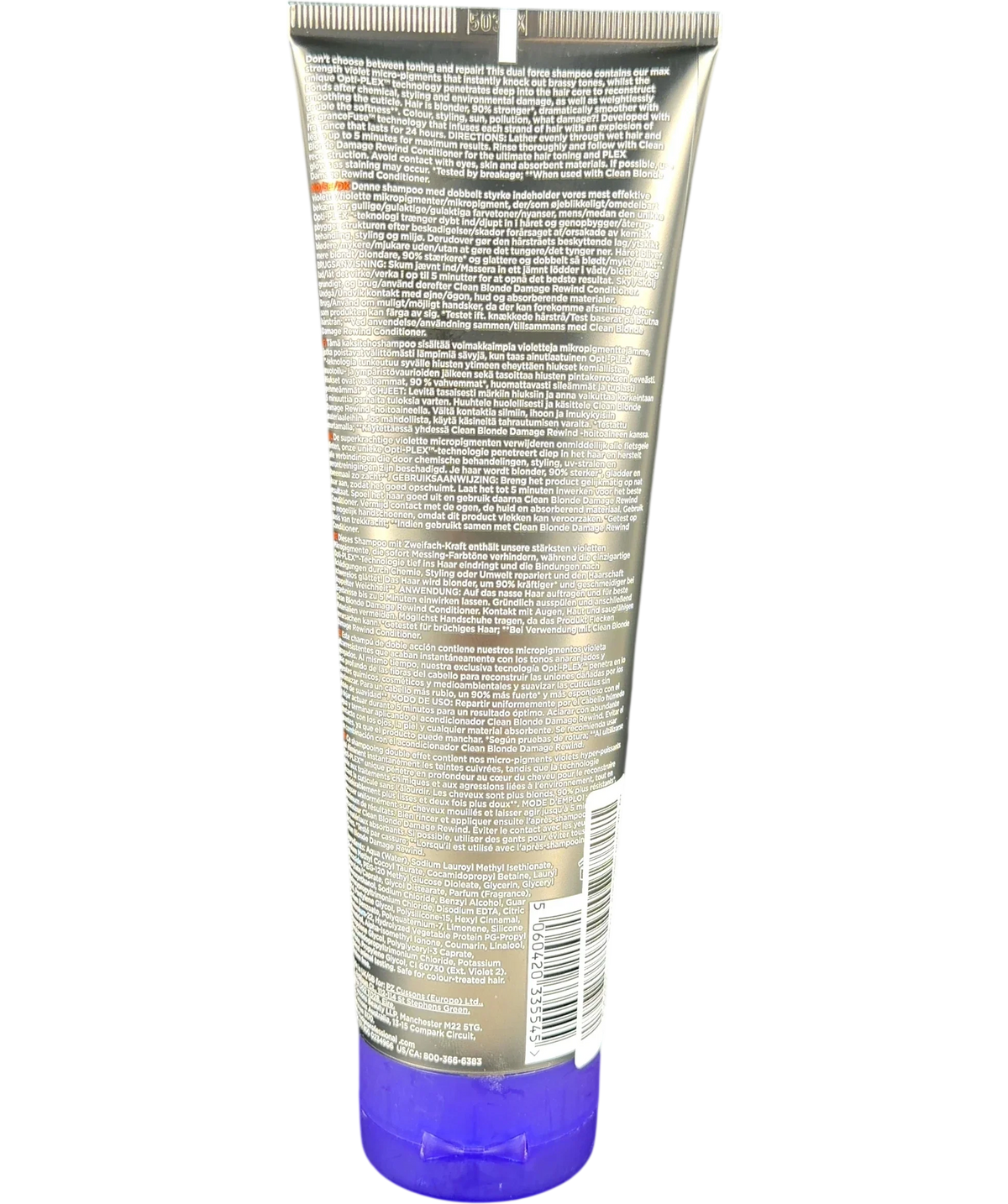 fudge Clean Blonde Damage Rewind Violet-Toning Shampoo, size 250ml — back