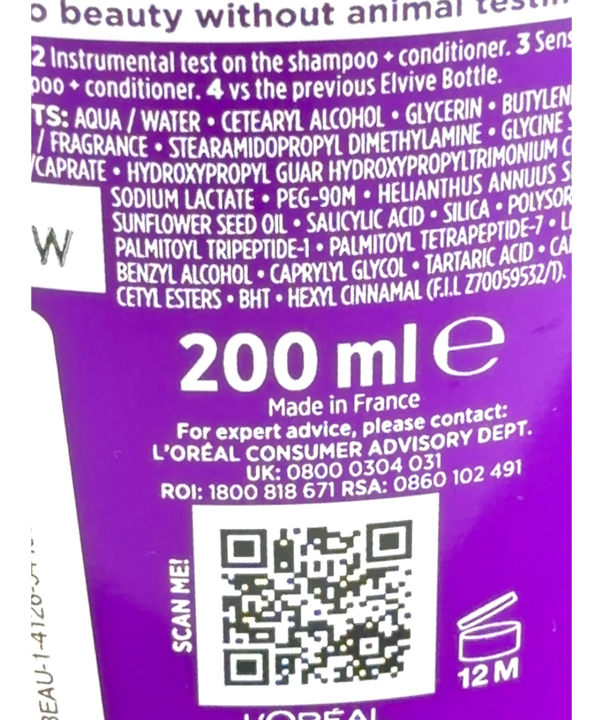 L'Oréal Paris COLLAGEN + LIFTER FIBRE DENSIFYING CONDITIONER, size 200ml — care label