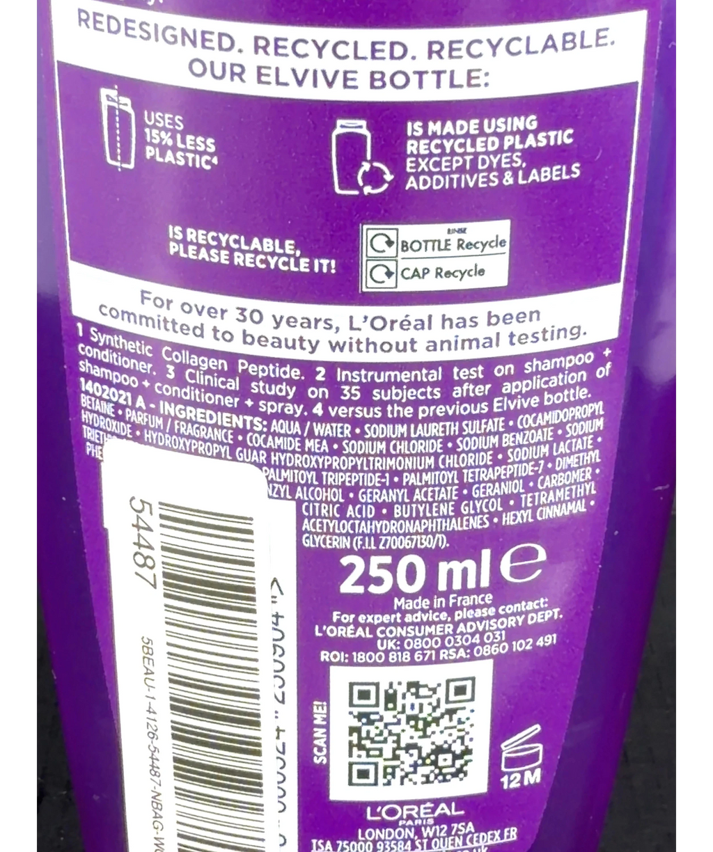 L'Oréal Collagen + Lifter, size 250ml — fabric detail