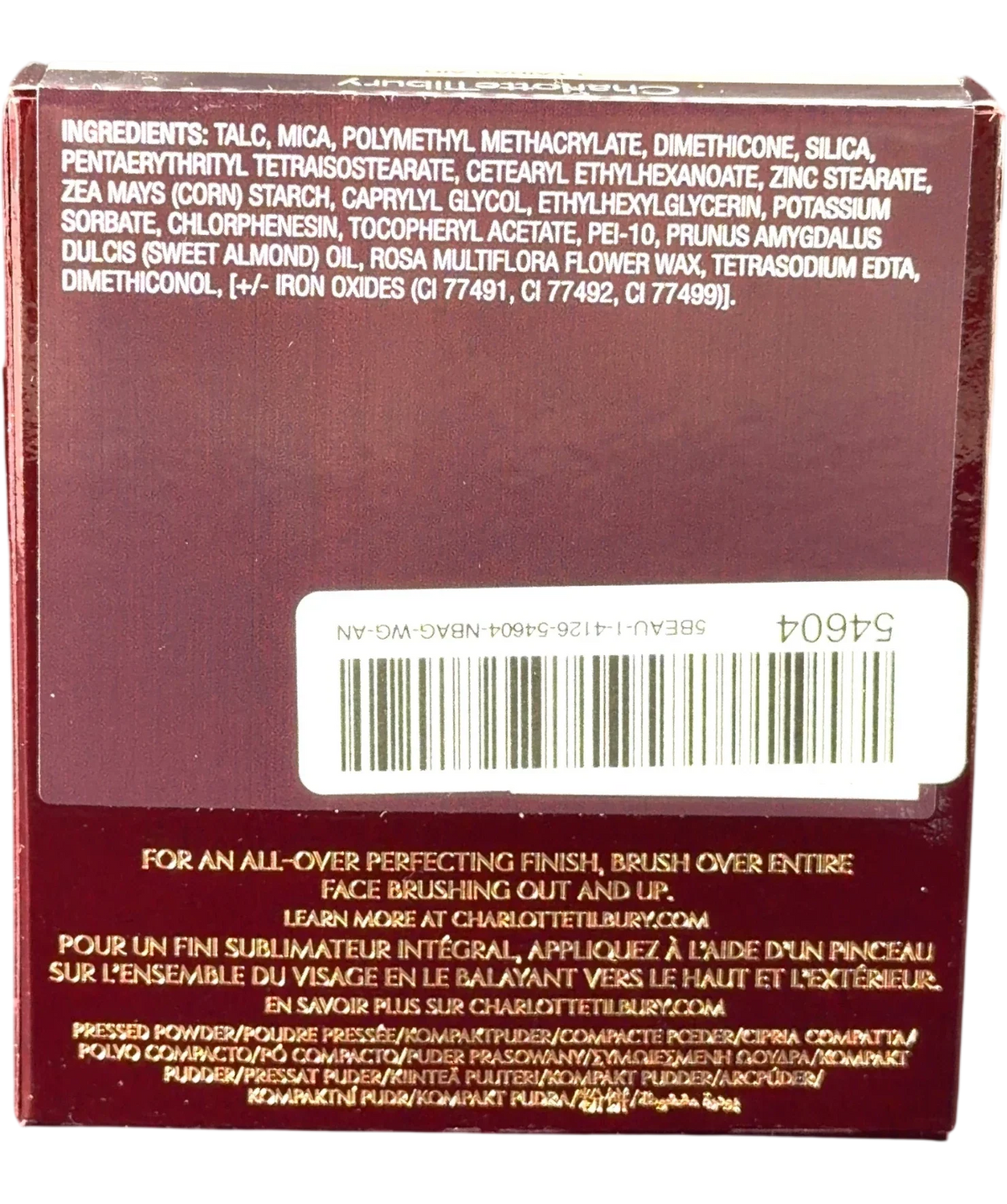 Charlotte Tilbury 1 FAIR/CLAIR AIRBRUSH FLAWLESS FINISH, size 8g — back