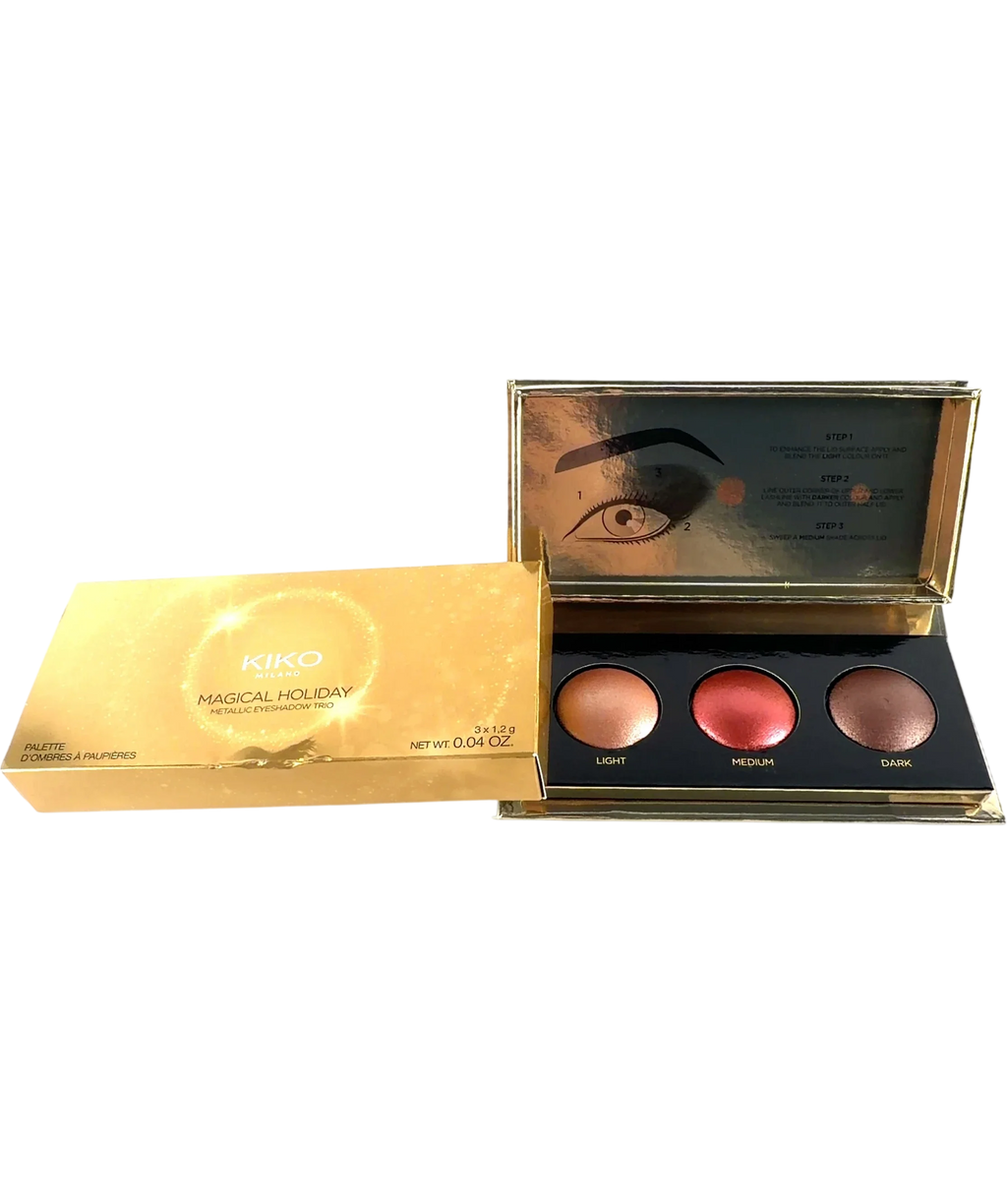 KIKO MAGICAL HOLIDAY METALLIC EYESHADOW TRIO, size 3.6g — front