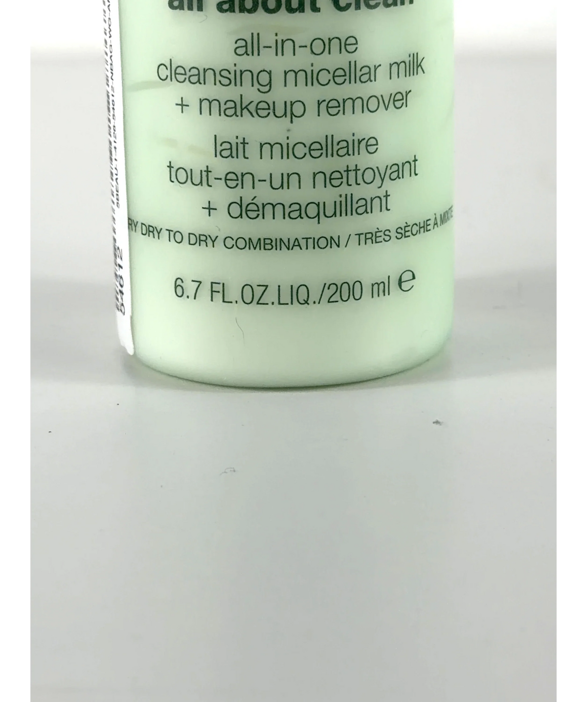 Clinique All About Clean All-In-One Cleansing Micellar Milk + Makeup Remover, size 200ml — care label