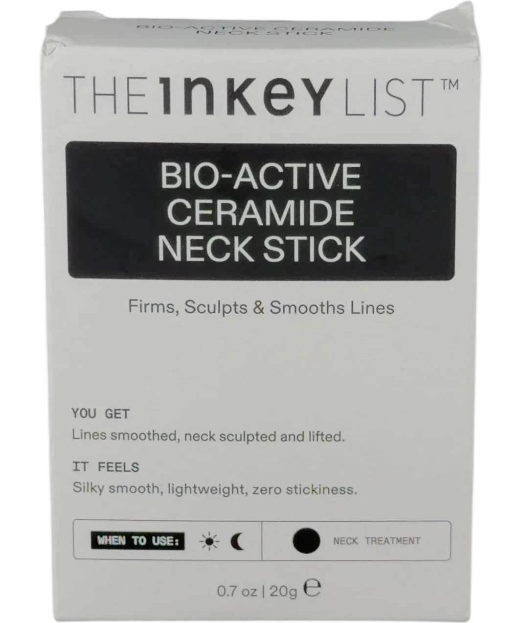 The Inkey List Bio-Active Ceramide Neck Stick, size 20g — front