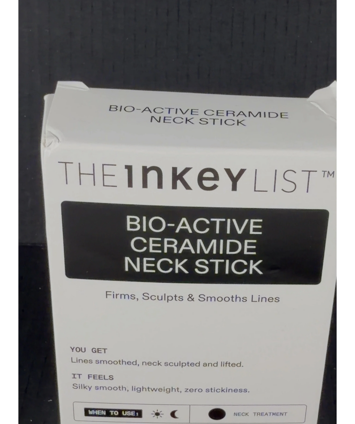The Inkey List Bio-Active Ceramide Neck Stick, size 20g — label