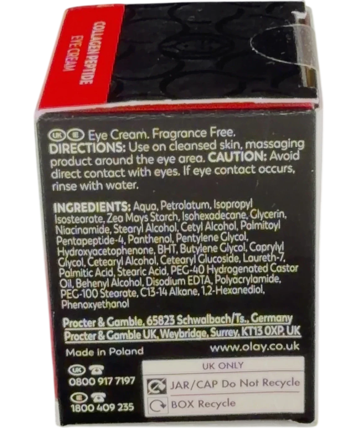 olay REGENERIST COLLAGEN PEPTIDE, size 15ml — back