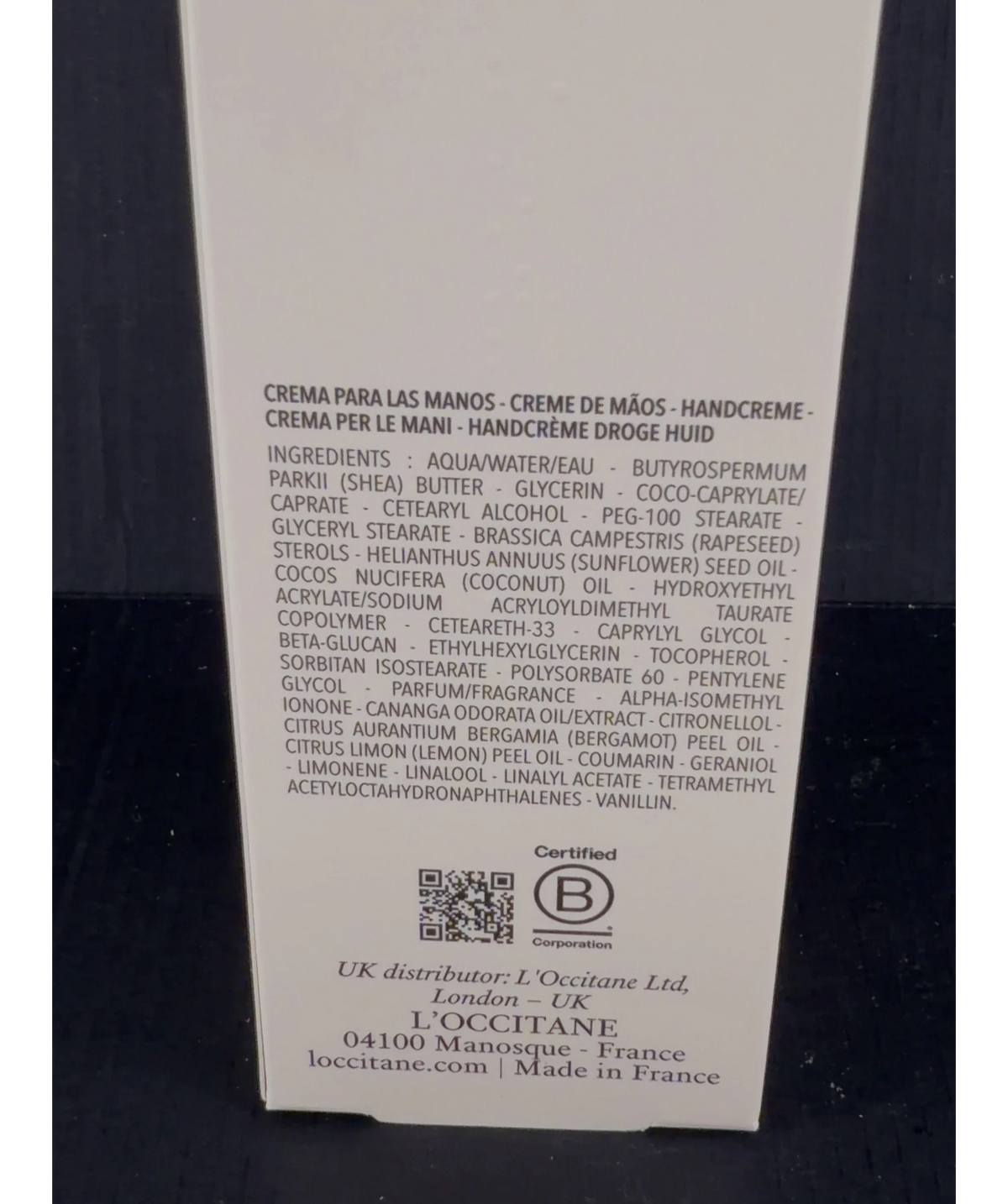 Loccitane CRÈME MAINS HAND CREAM, size 150ml — fabric detail