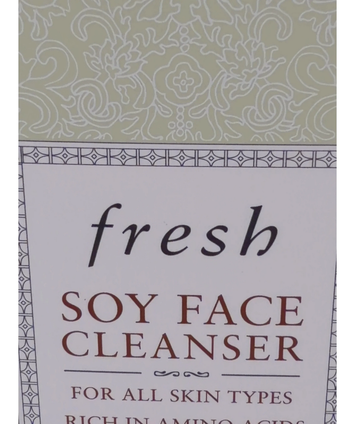 fresh Soy Face Cleanser, size 150ml — label