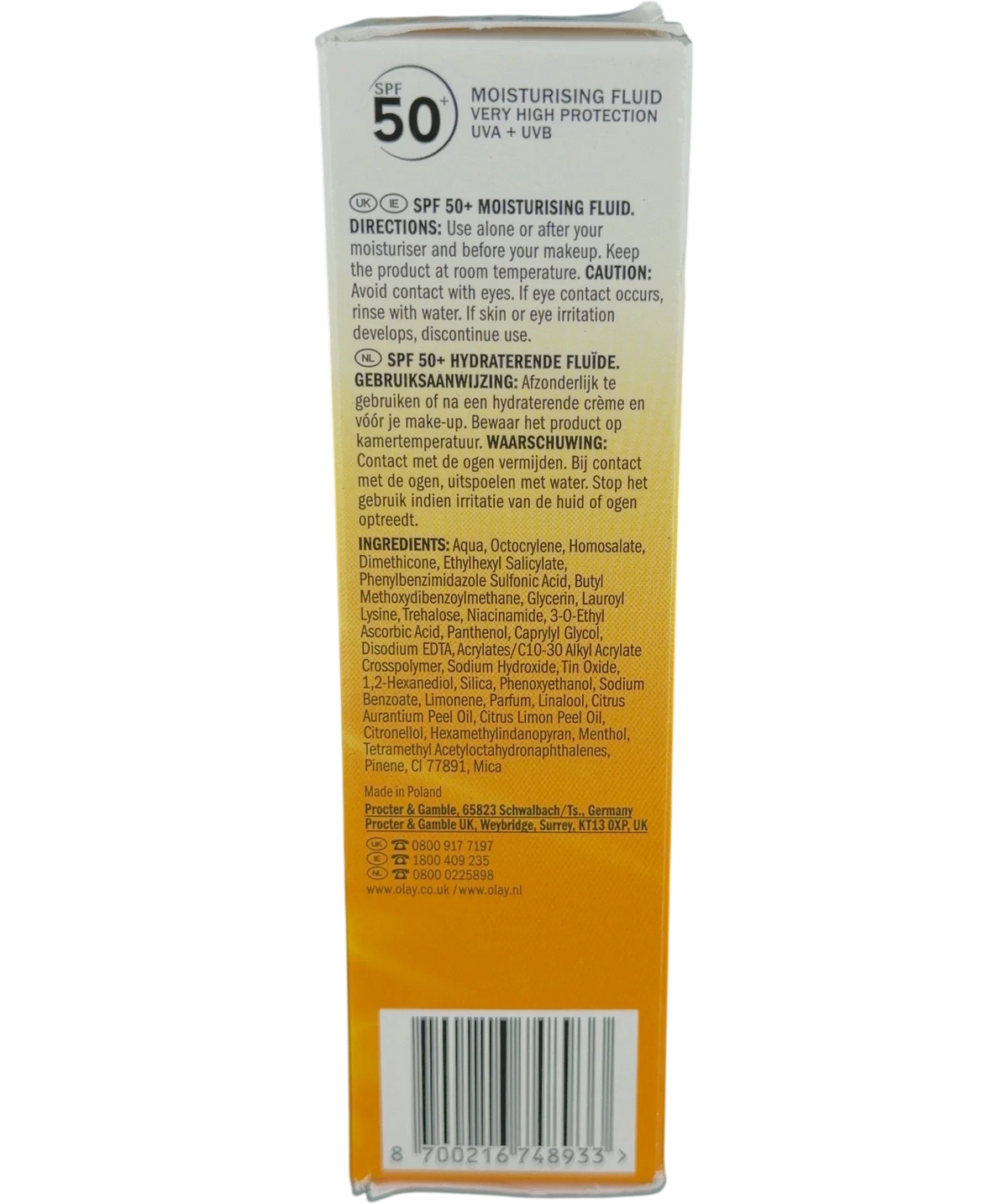 olay Olay Brighten & Glow Vitamin C 3 In 1 Moisturiser 50ml, size 50ml — back