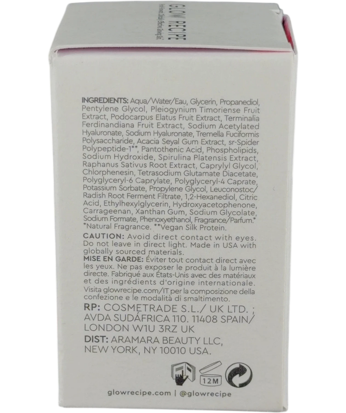 glow recipe PLUM PLUMP HYALURONIC SERUM, size 30ml — back