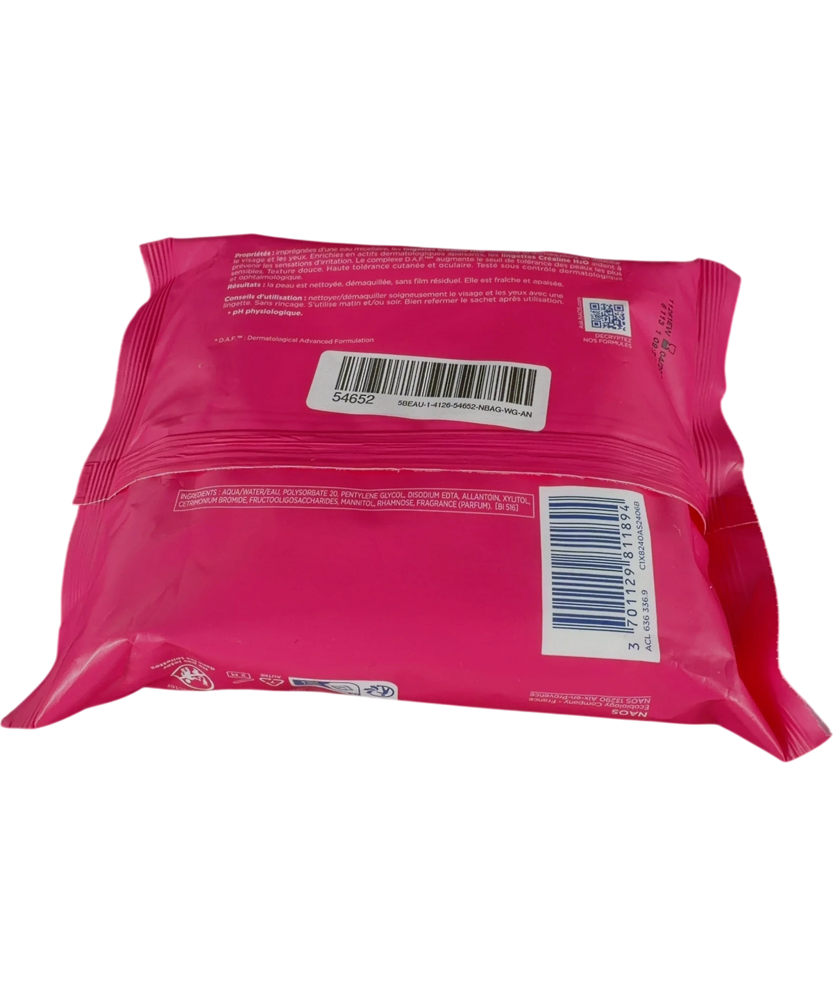 Bioderma Créaline H2O Lingettes, size 25 — back