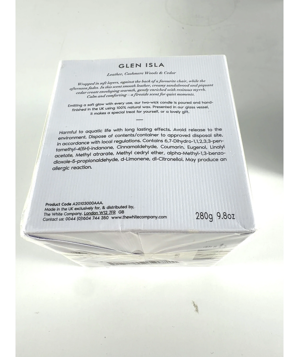 The White Company Glen Isla Luxury 2 Wick Candle, size 280g — fabric detail