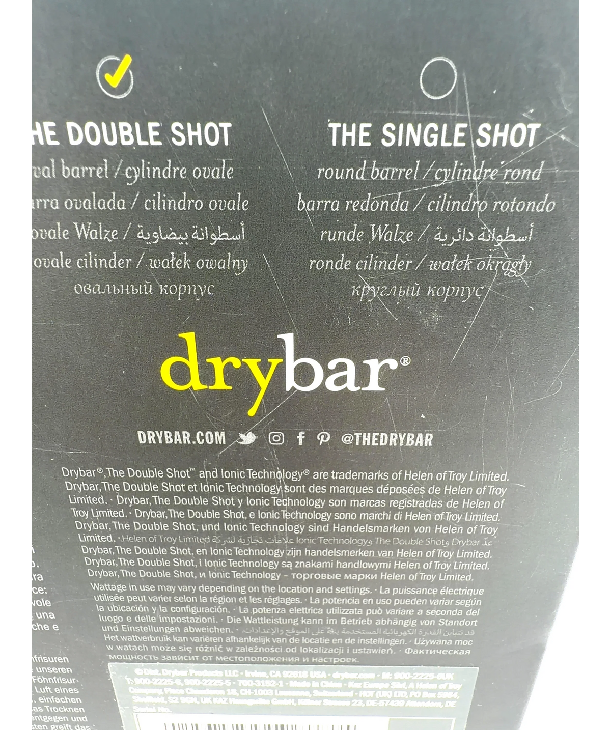 Drybar The Double Shot Oval Blow-Dryer Brush — label