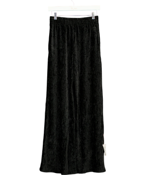 Topshop Velvet Pleated Wide-Leg Trousers Black UK 8