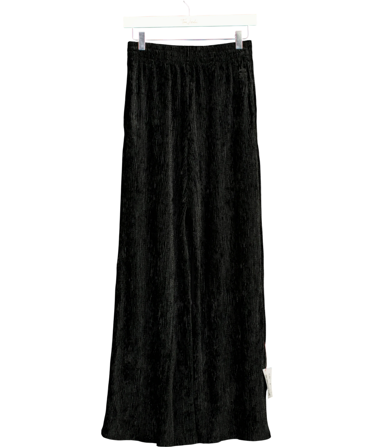TOPSHOP Black pleated wide-leg trousers, size UK 8 — front