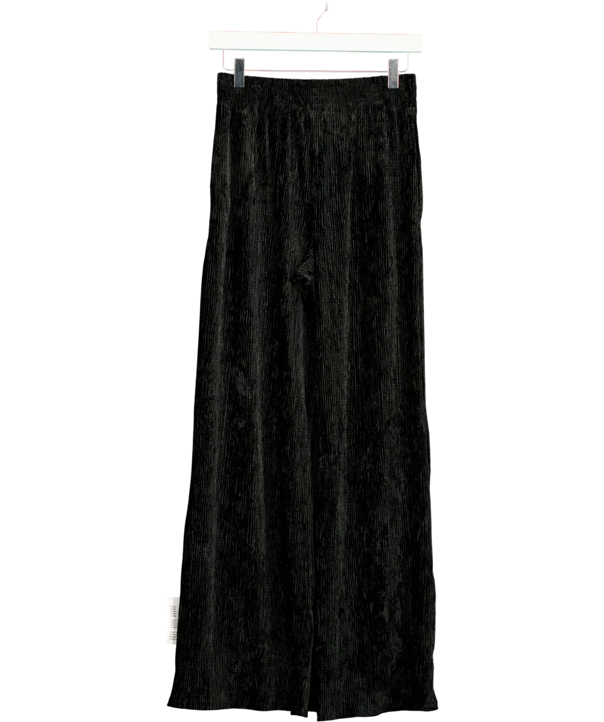 TOPSHOP Black pleated wide-leg trousers, size UK 8 — back
