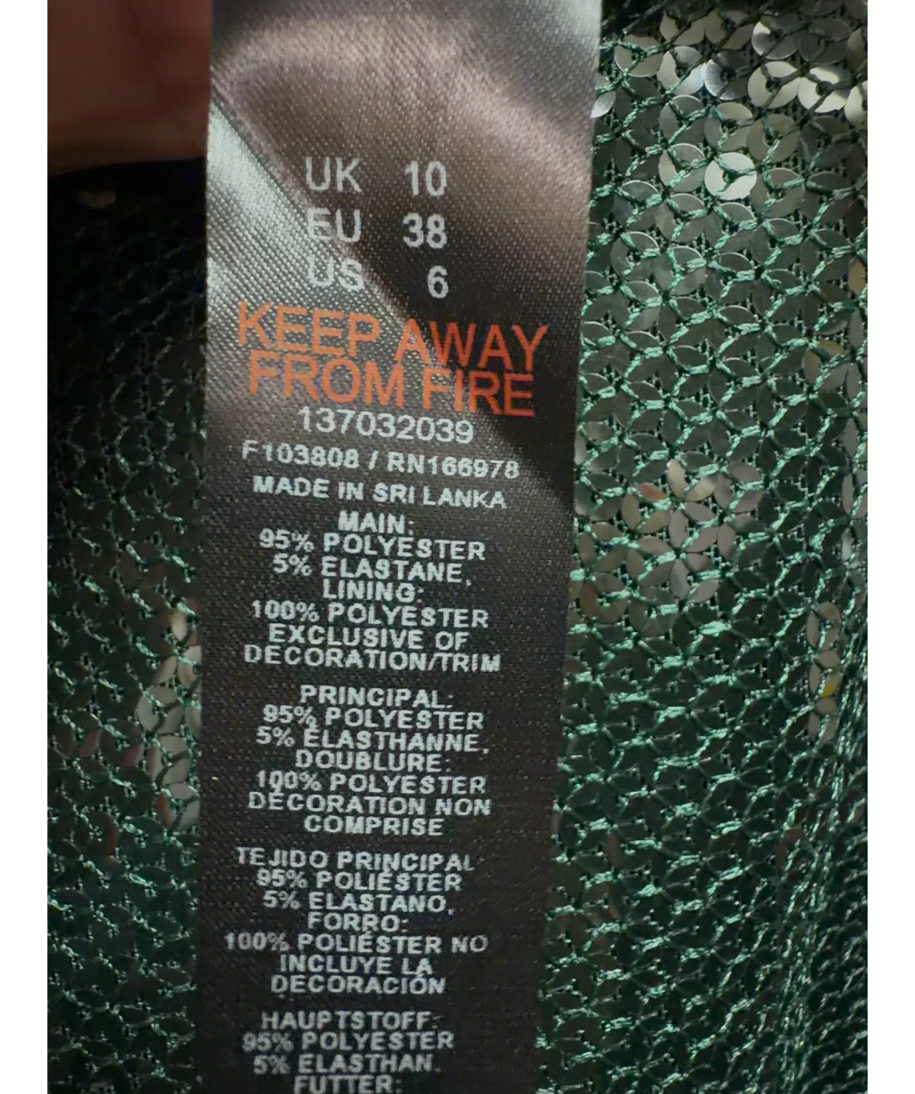 TOPSHOP Green Colour, size UK 10 — label