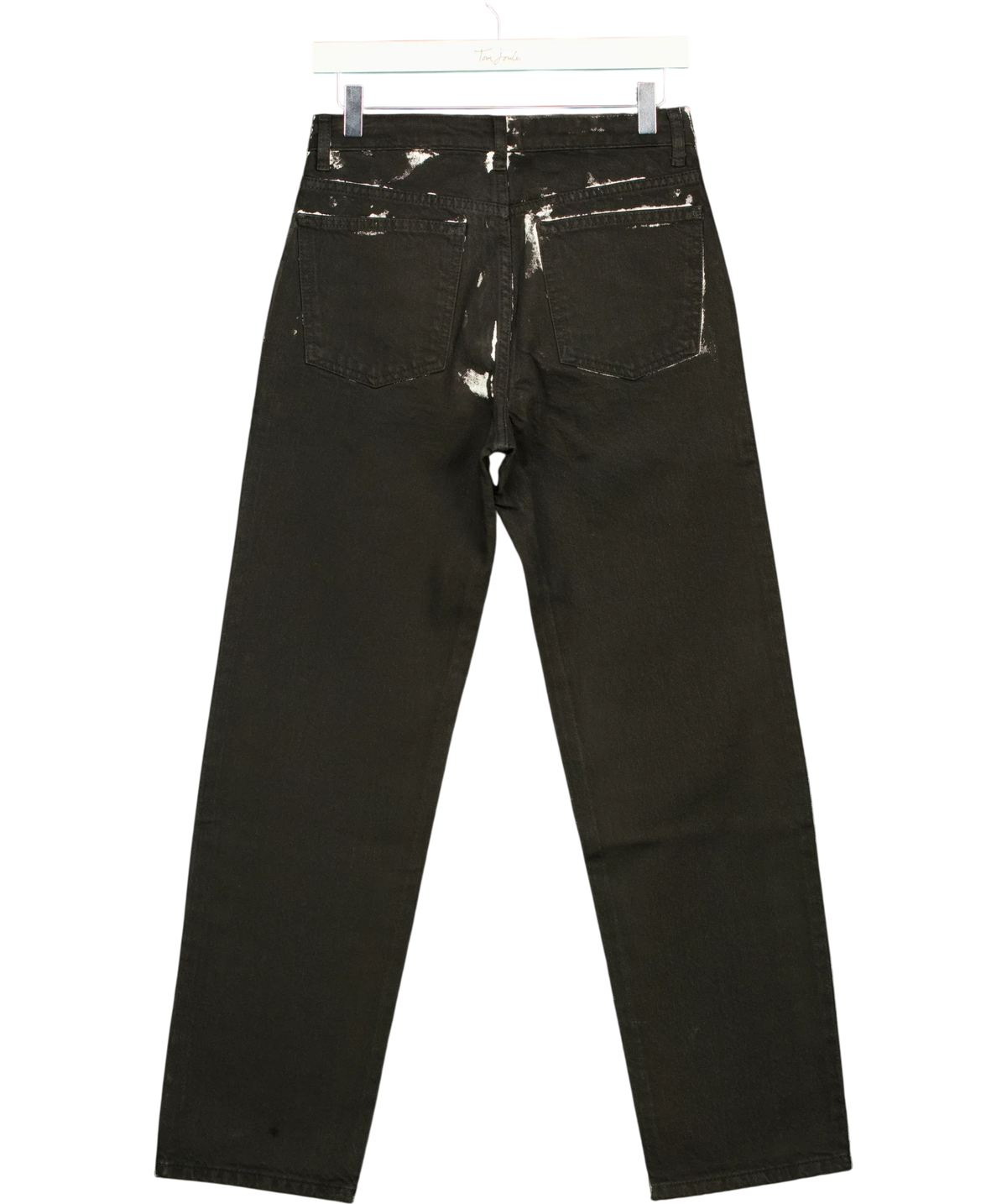 TOPSHOP Black coated black mid rise Runway jeans in white, size W26 — back