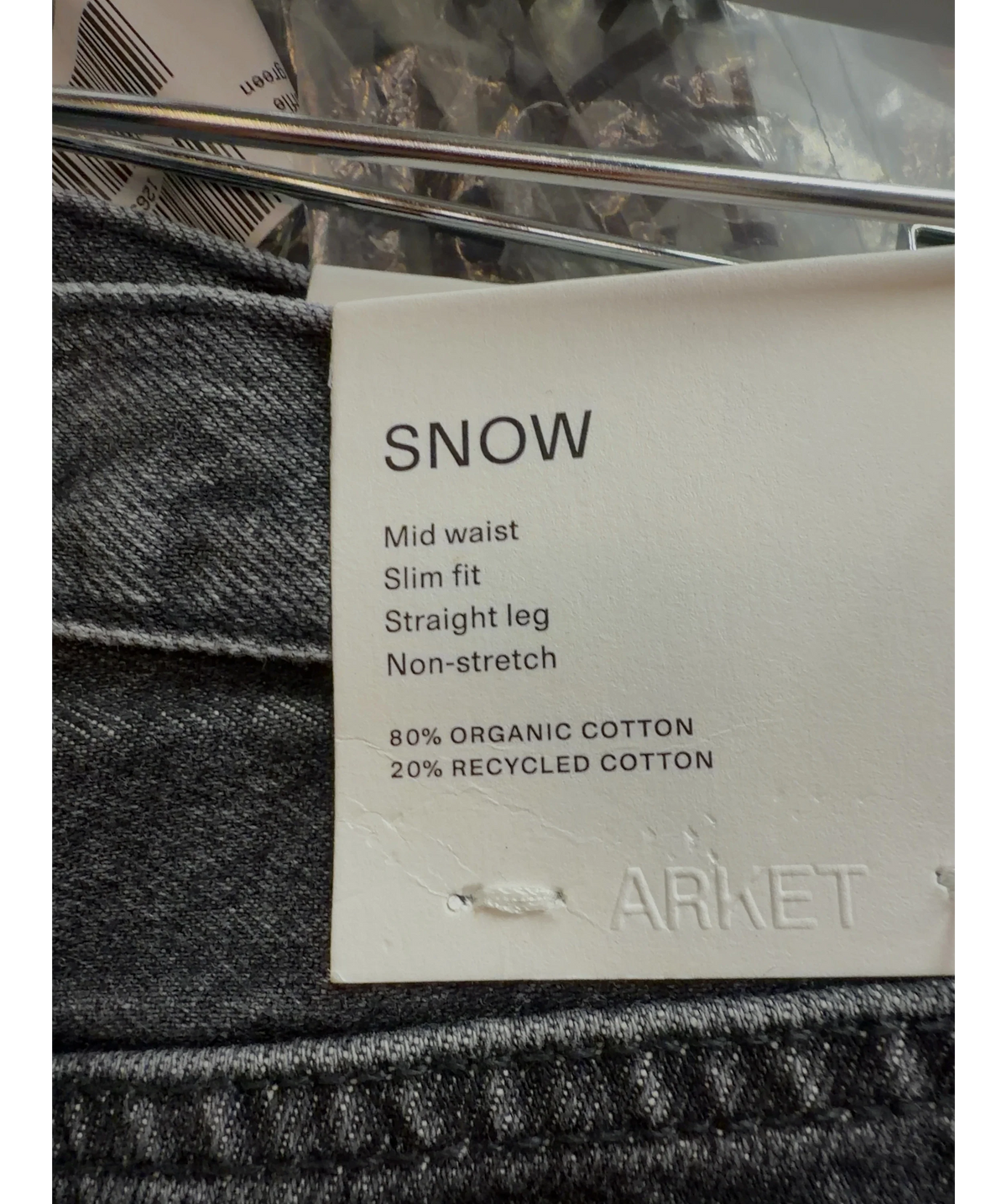 ARKET Grey Colour, size W28 — label