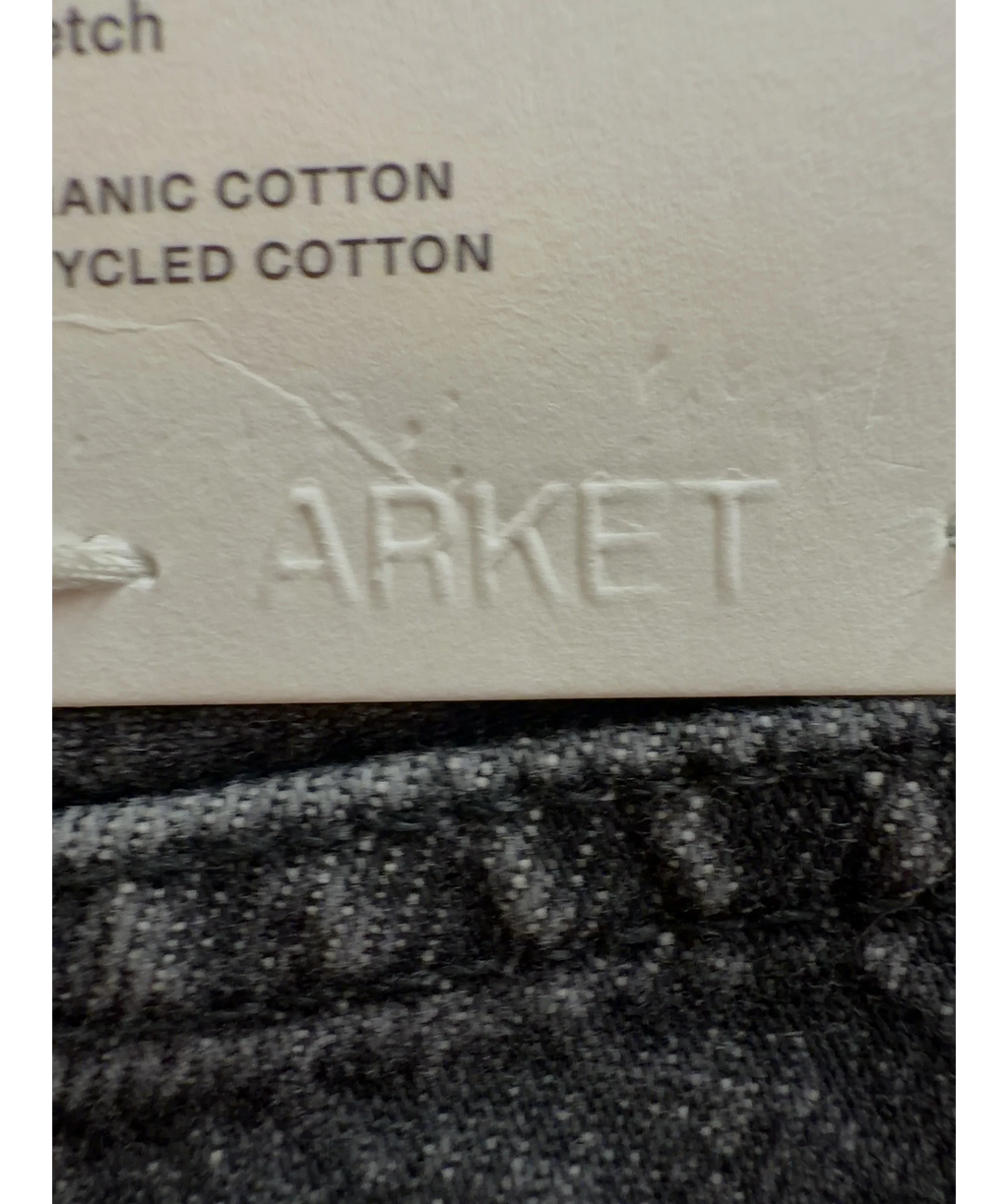 ARKET Grey Straight Leg denim, size W27 — detail