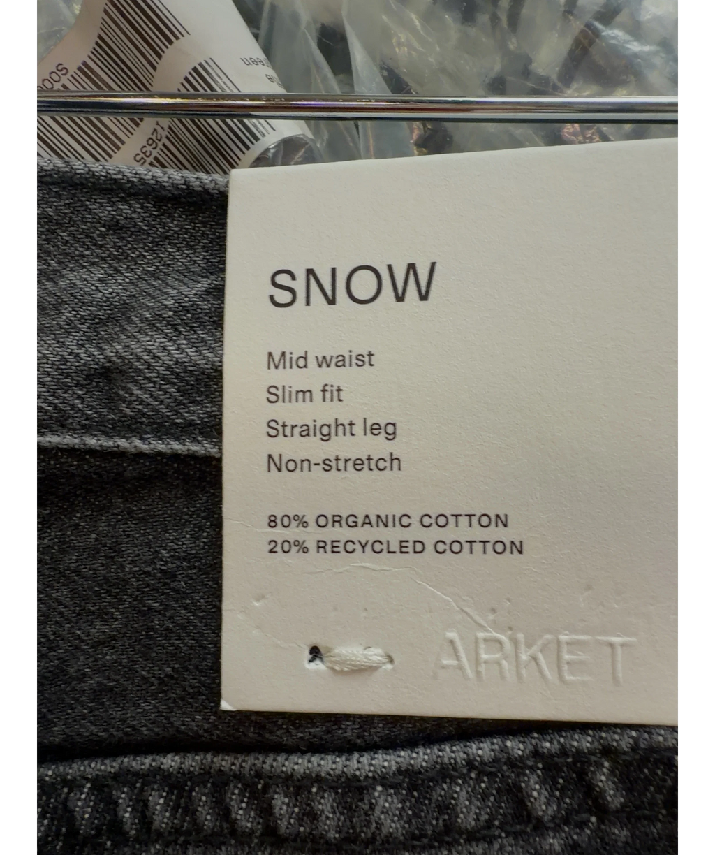 ARKET Grey Straight Leg denim, size W27 — label