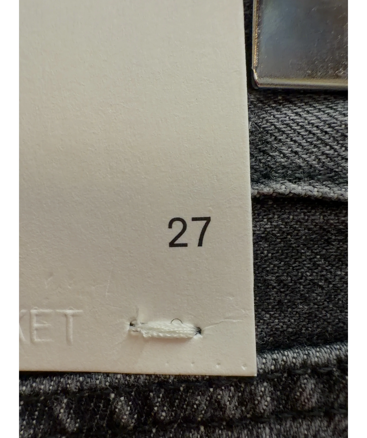 ARKET Grey Straight Leg denim, size W27 — care label