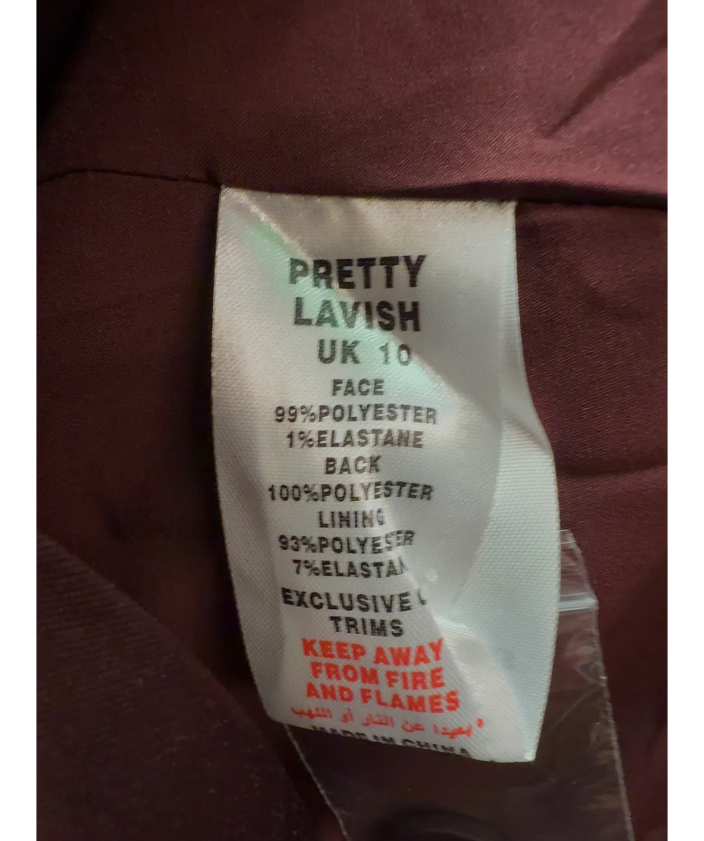 PRETTY LAVISH burgundy Colour, size UK 10 — label