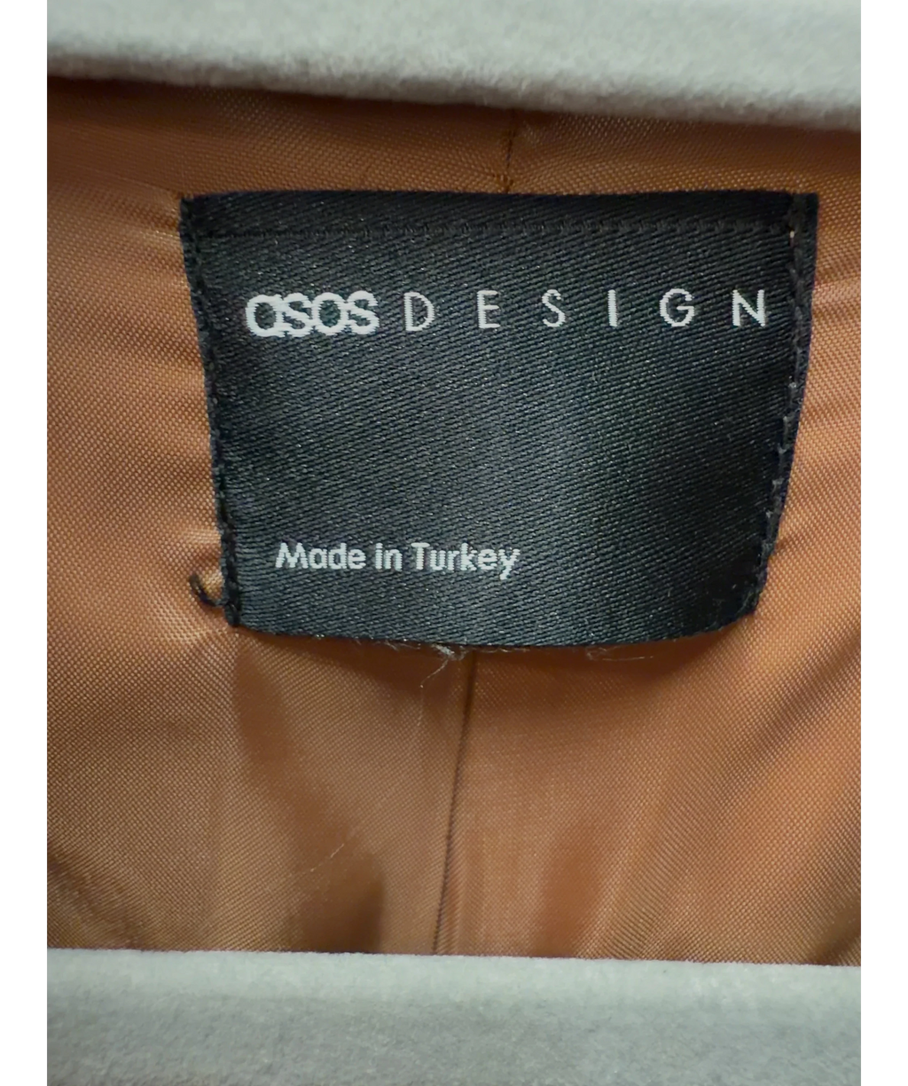 ASOS camel tailored single-breasted/three-button blazer, size UK 6-8 — detail