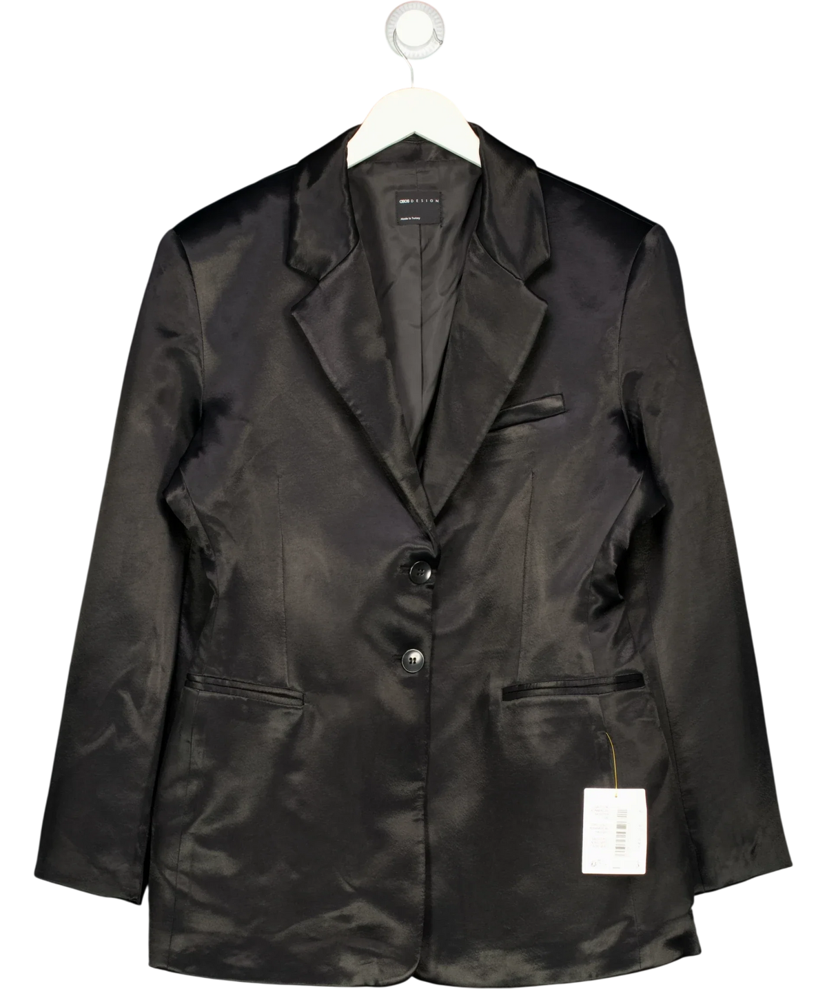 ASOS Black tailored blazer, size UK 8 — front