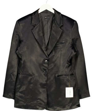 ASOS BASOS Tailored Cinch Waist Satin Blazer Black  UK 10