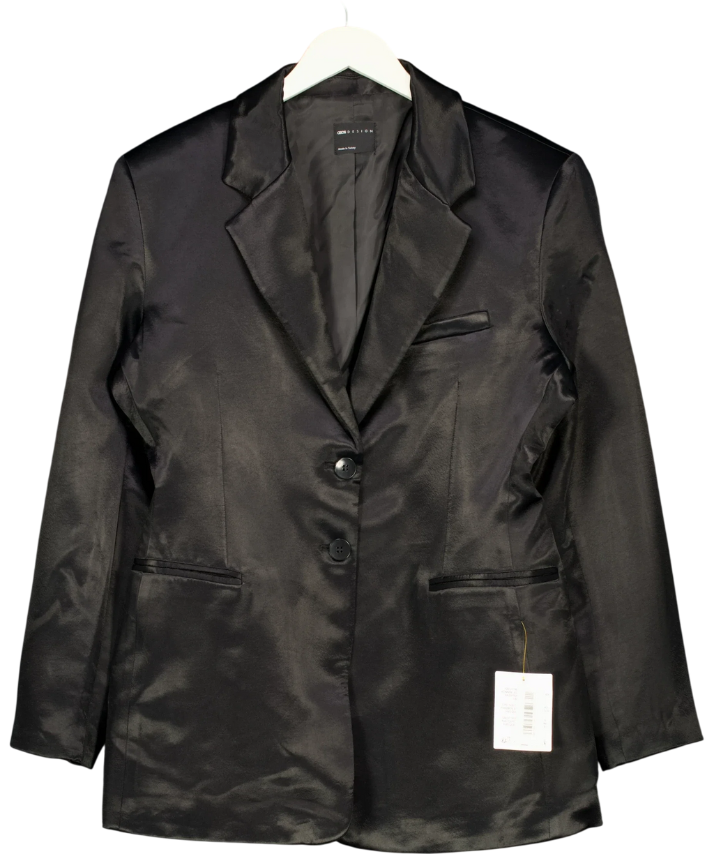 ASOS Black tailored blazer, size UK 16 — front