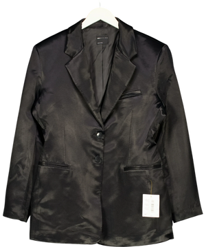 ASOS Tailored Cinch Waist Satin Blazer Black  Uk 16
