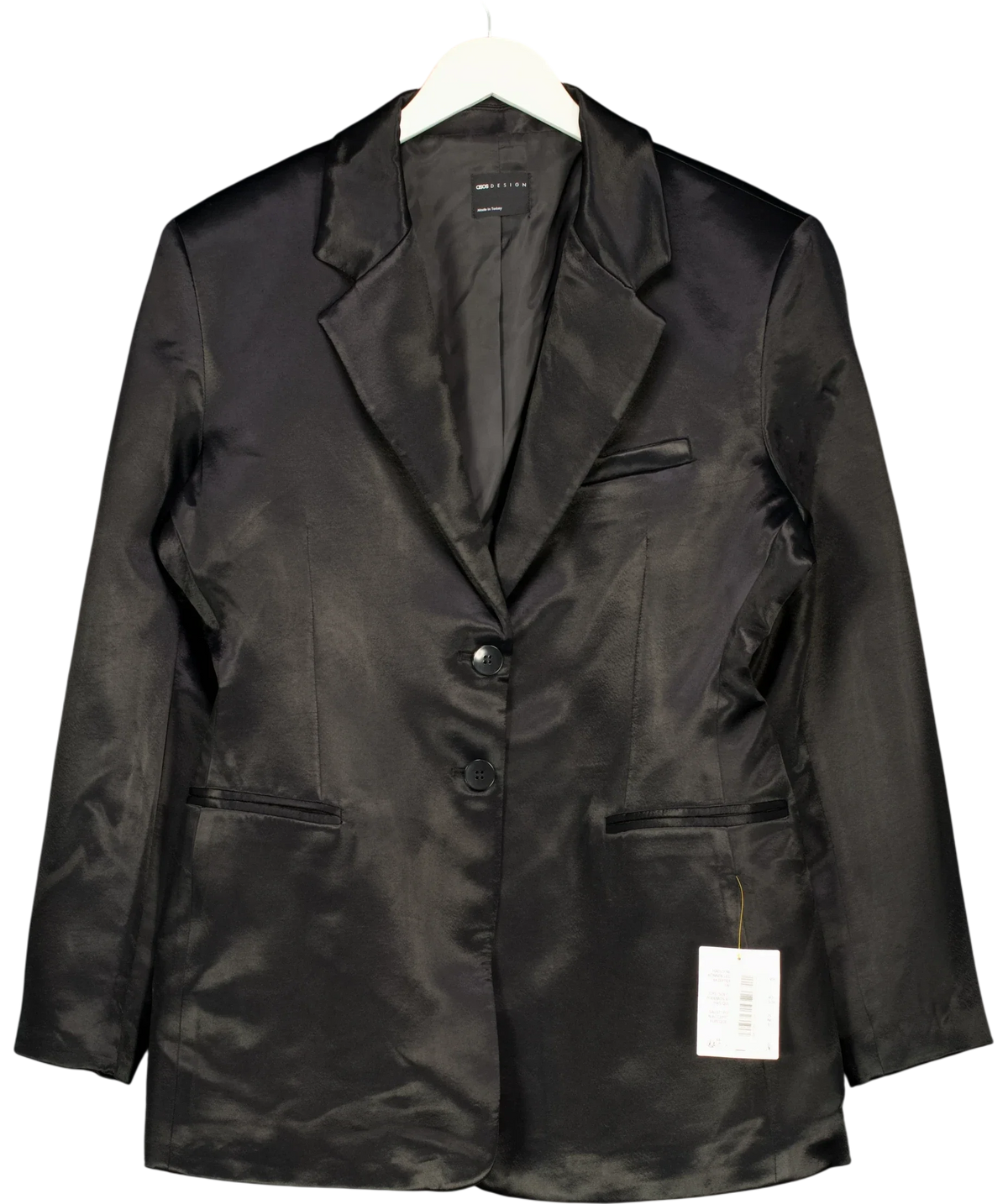 ASOS Black tailored blazer, size UK 16 — front