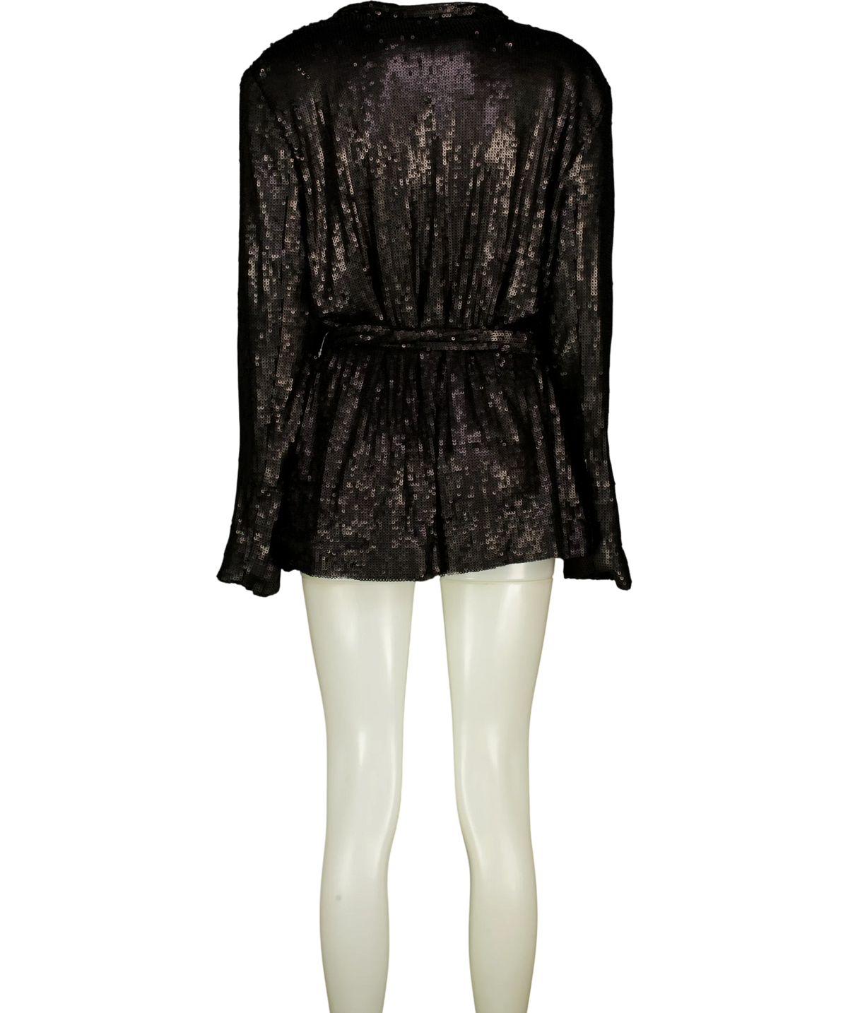 ASOS Black DESIGN sequin tie waist blazer, size UK 8 — back