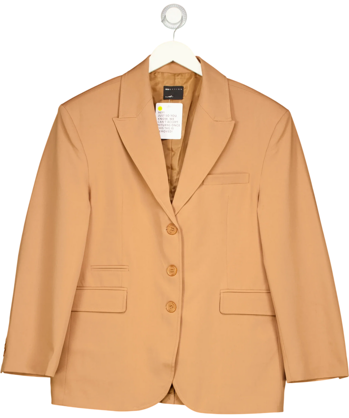 ASOS camel tailored camel blazer, size UK S — front