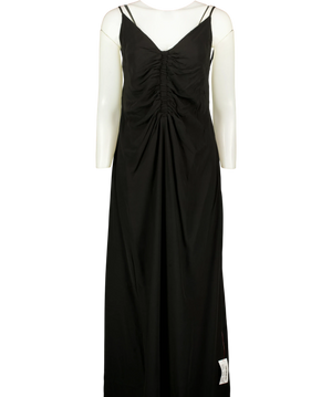 Topshop Ruched Front Cami Maxi Dress Black UK 18