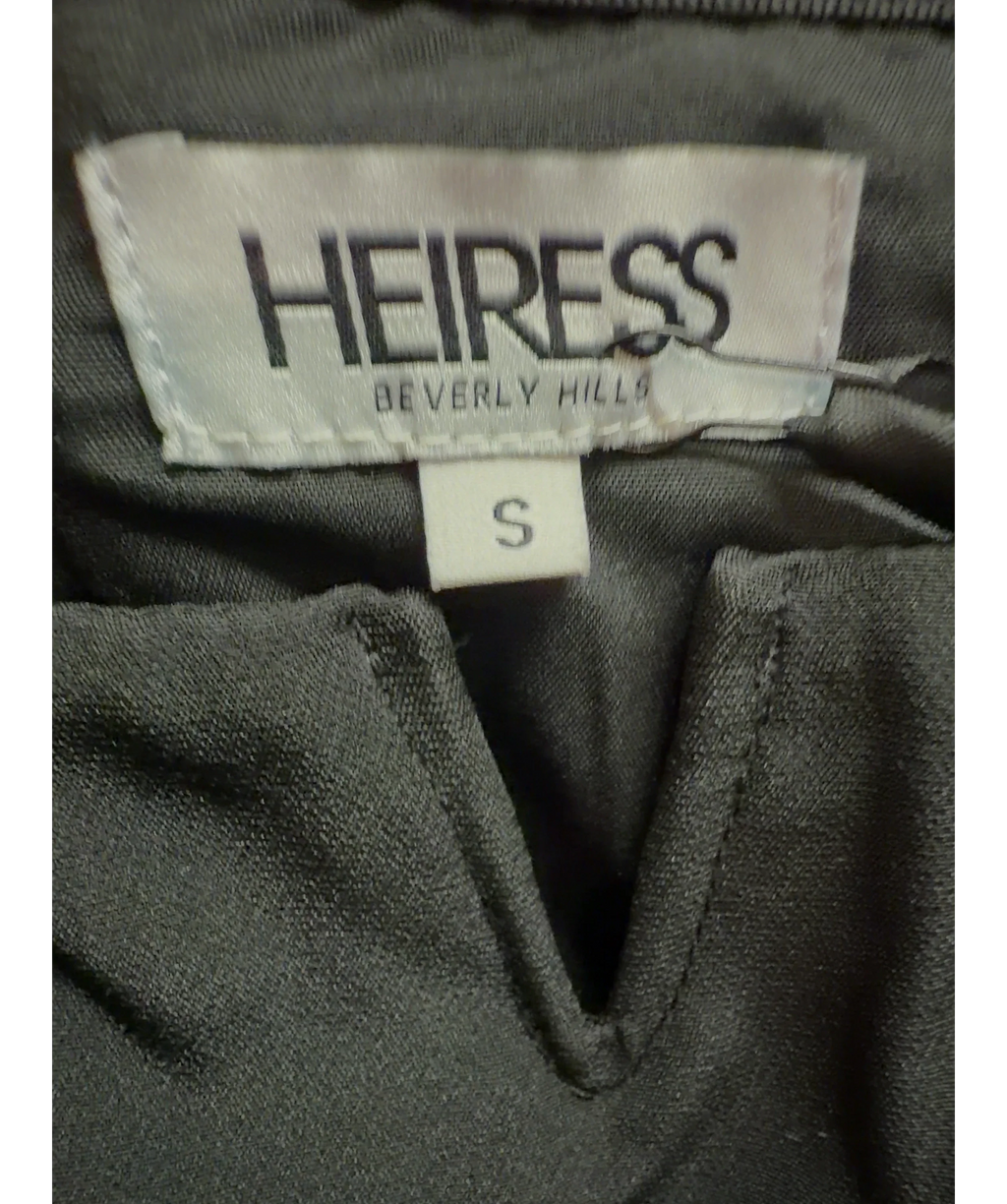 HEIRESS BEVERLY HILLS Black Black Lace Long Dress, size UK S — care label