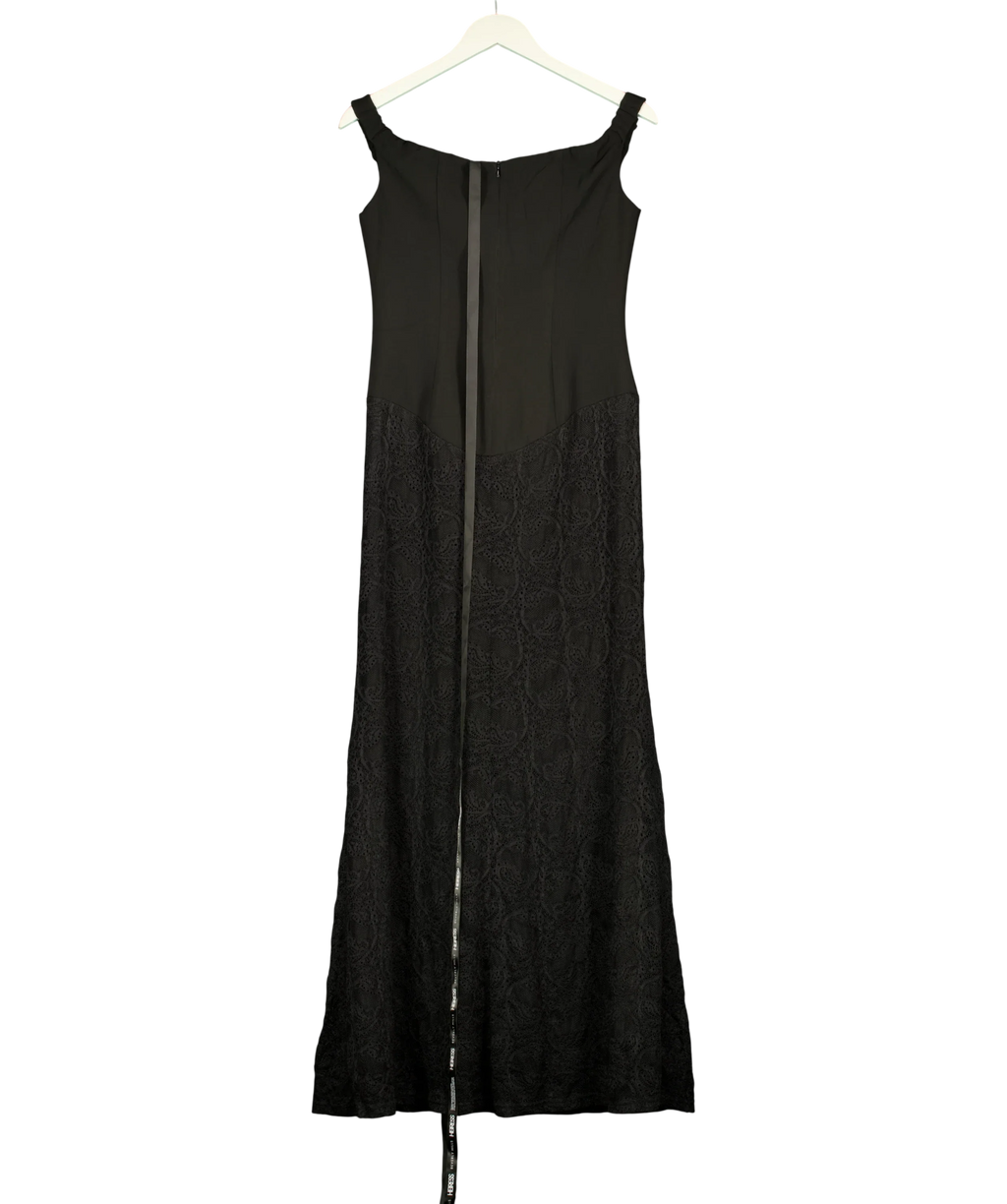 HEIRESS BEVERLY HILLS Black Black Lace Long Dress, size UK S — back