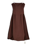 ASOS Brown strapless midi dress, size UK 16 — front