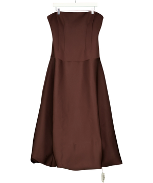 ASOS  Brown Strapless Balloon Hem Midi Dress UK 16