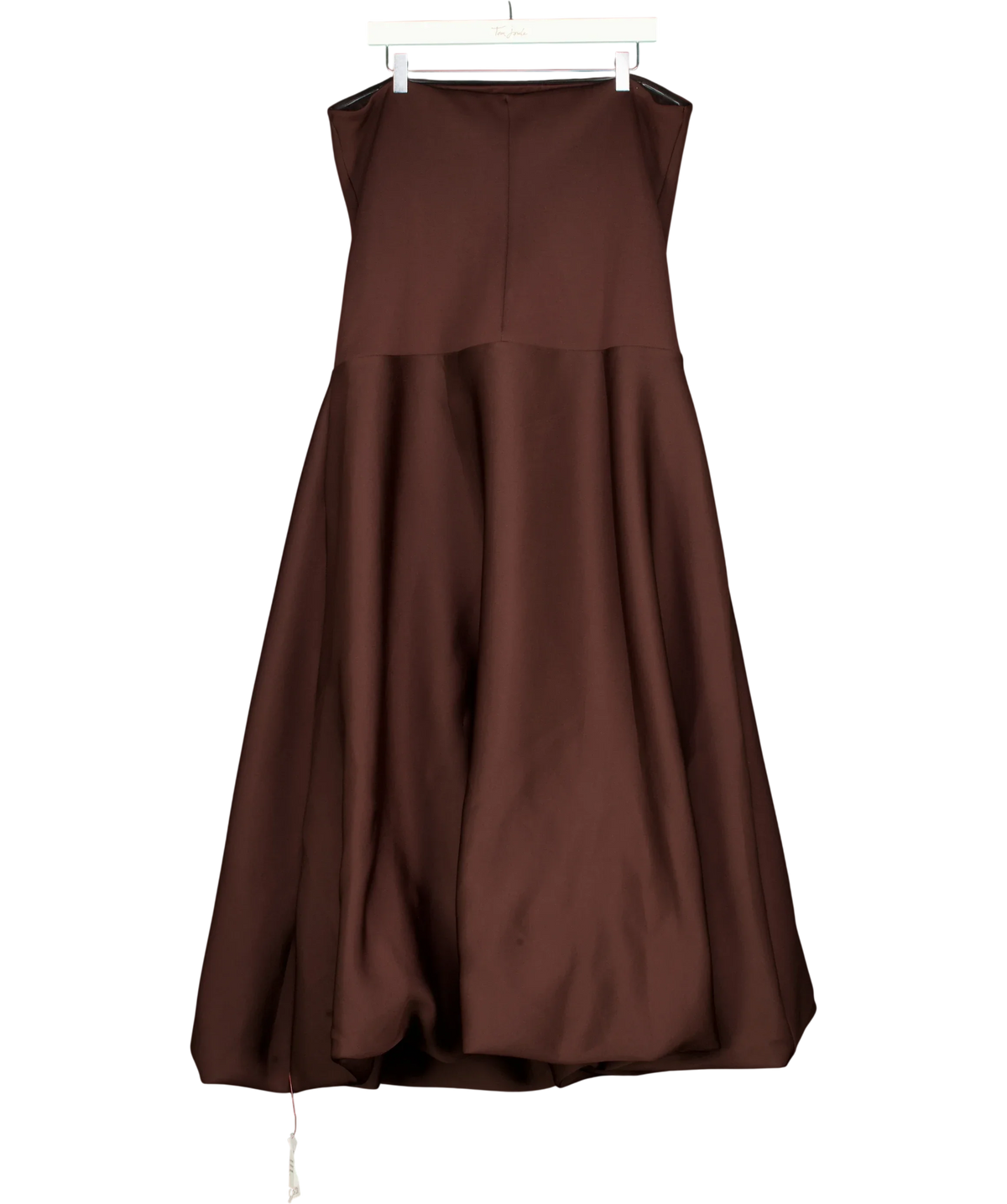 ASOS Brown strapless midi dress, size UK 16 — back