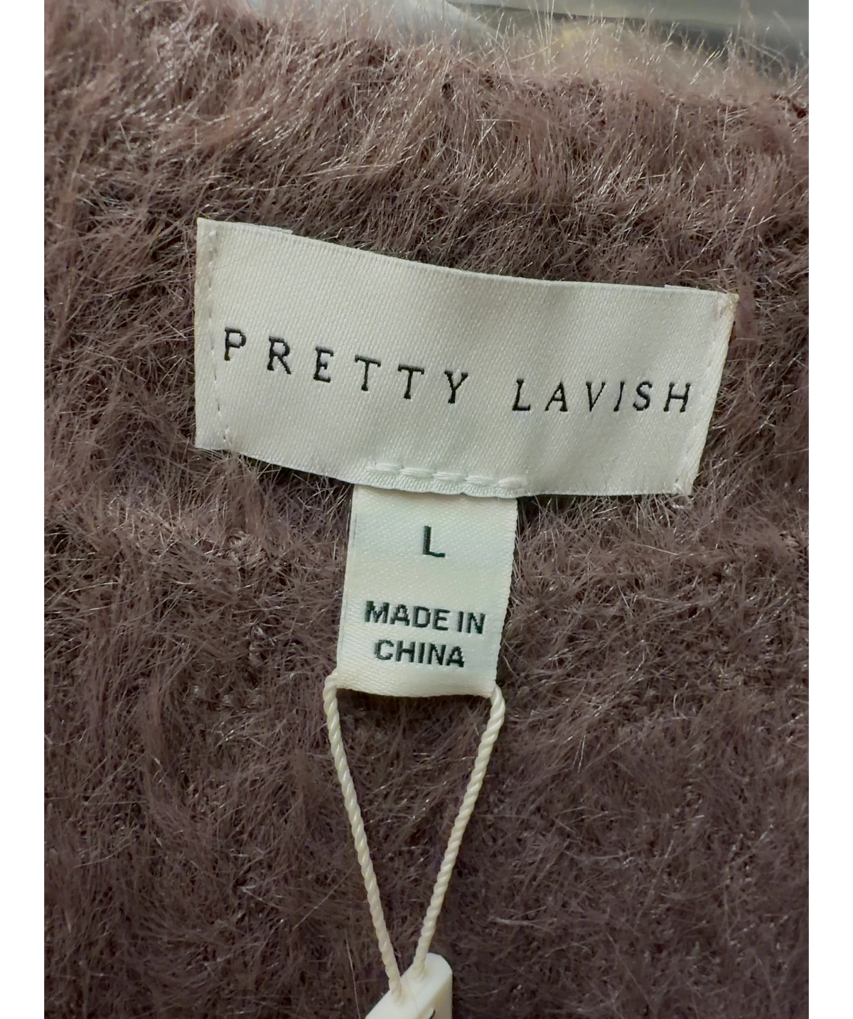 PRETTY LAVISH Brown Colour, size UK L — care label