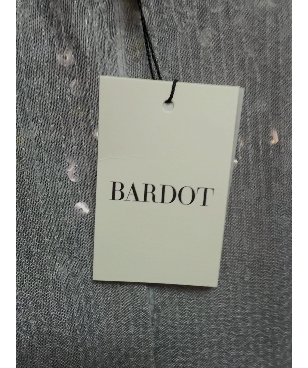 Bardot silver Verona Sequin Maxi/Midi Dress, size UK 16 — detail
