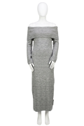 Pretty Lavish Grey Bardot Knit Midaxi Dress UK L