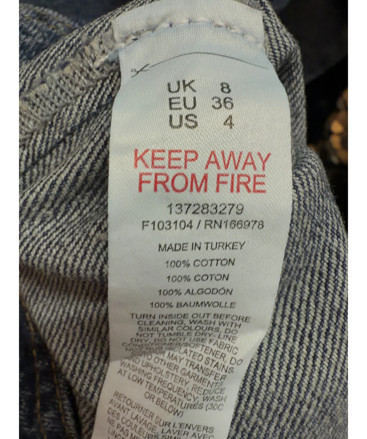 TOPSHOP Blue Colour, size UK 8 — label