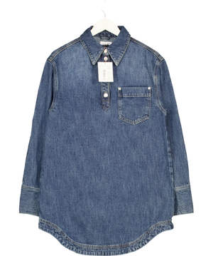 Topshop Blue Denim Shirt Dress UK 8