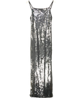 FOREVER NEW silver Corey Sequin Slip Dress, size UK 8 — front