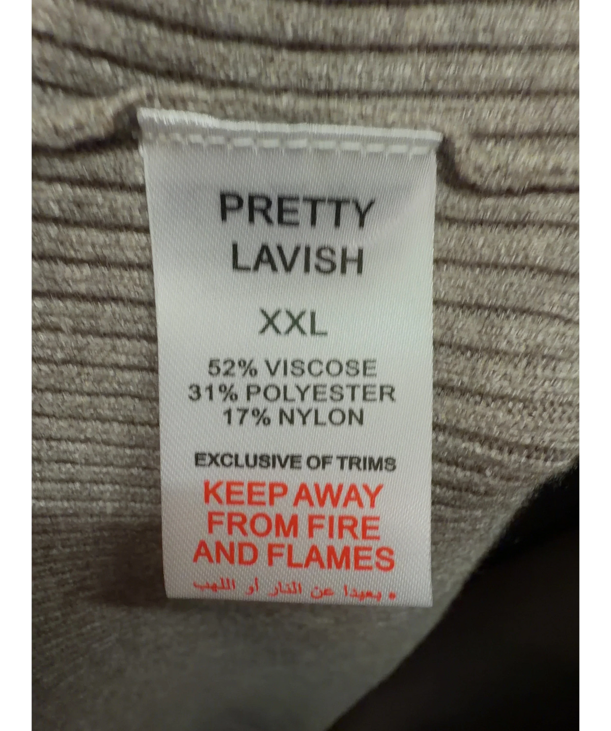 PRETTY LAVISH Beige Soreya Bardot Knit Dress, size UK XXL — label