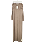 PRETTY LAVISH Beige Soreya Bardot Knit Dress, size UK XXL — front