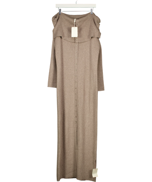 Pretty Lavish Beige Soreya Bardot Knit Maxi Dress XXL
